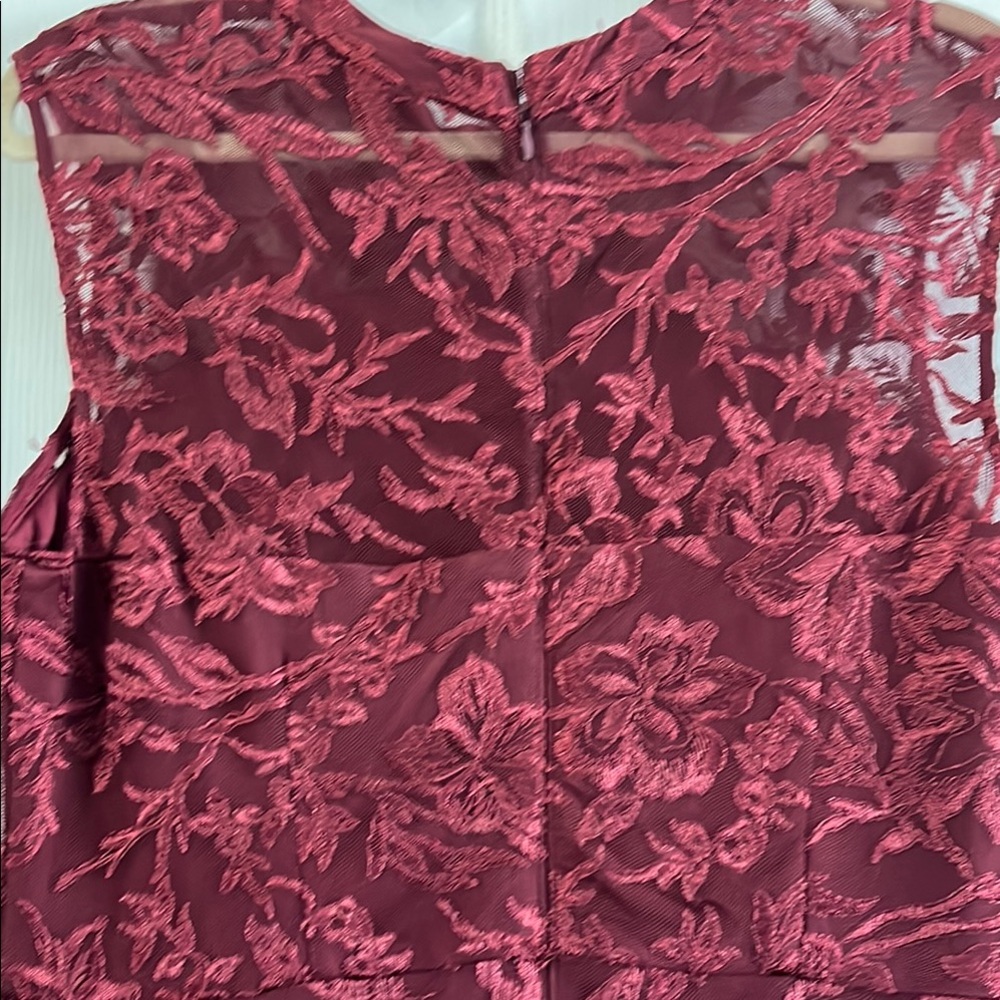 Chic Lace Midi Dress in Deep Burgandy sz 10 - Picture 5 of 5